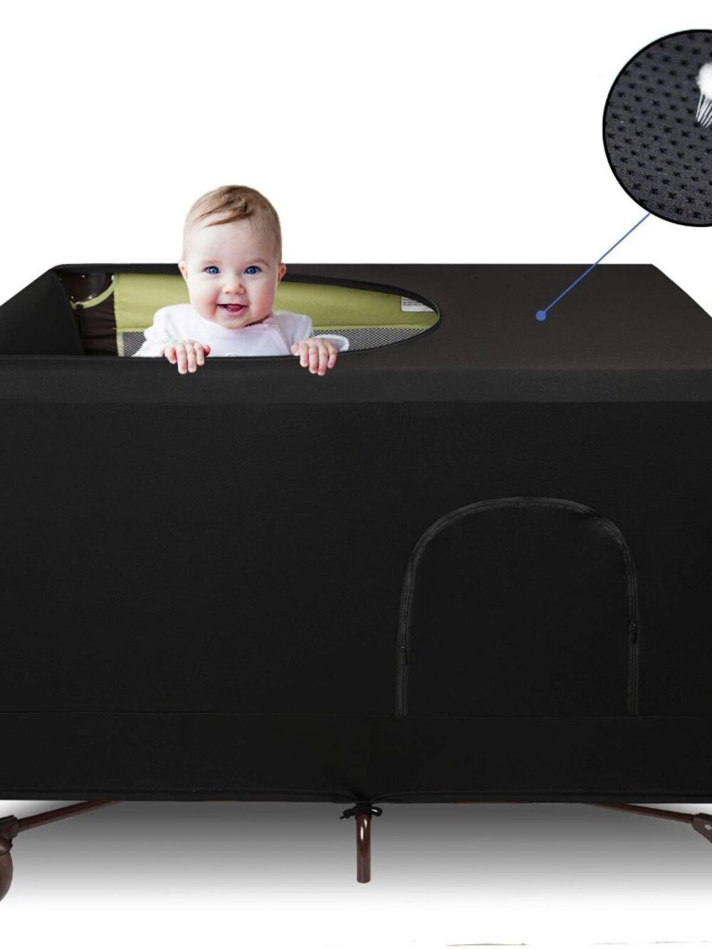 Blackout Cover for Pack N Play - Crib Blackout Cover Tent - Canopy Cover - Breat